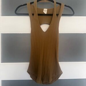 Free People We the Free Cutout Ribbed Sleeveless Top